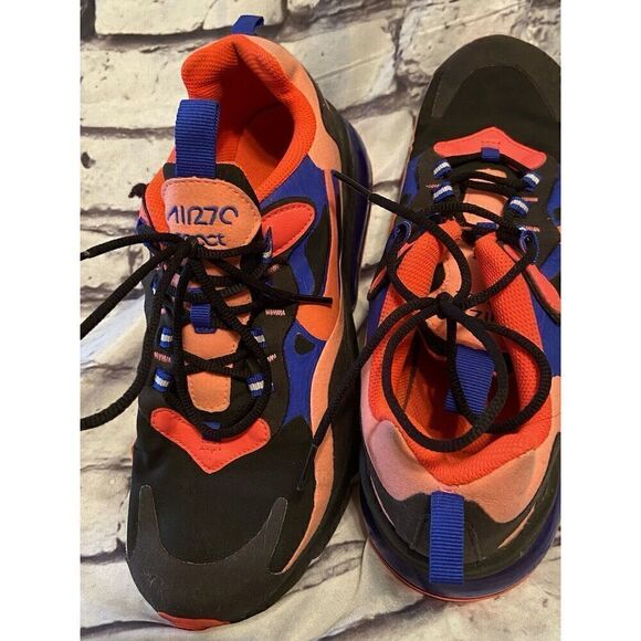 Nike Air Max 270 React (GS) Girl's Size 6.5Y Running Shoes Multicolored - Picture 5 of 8